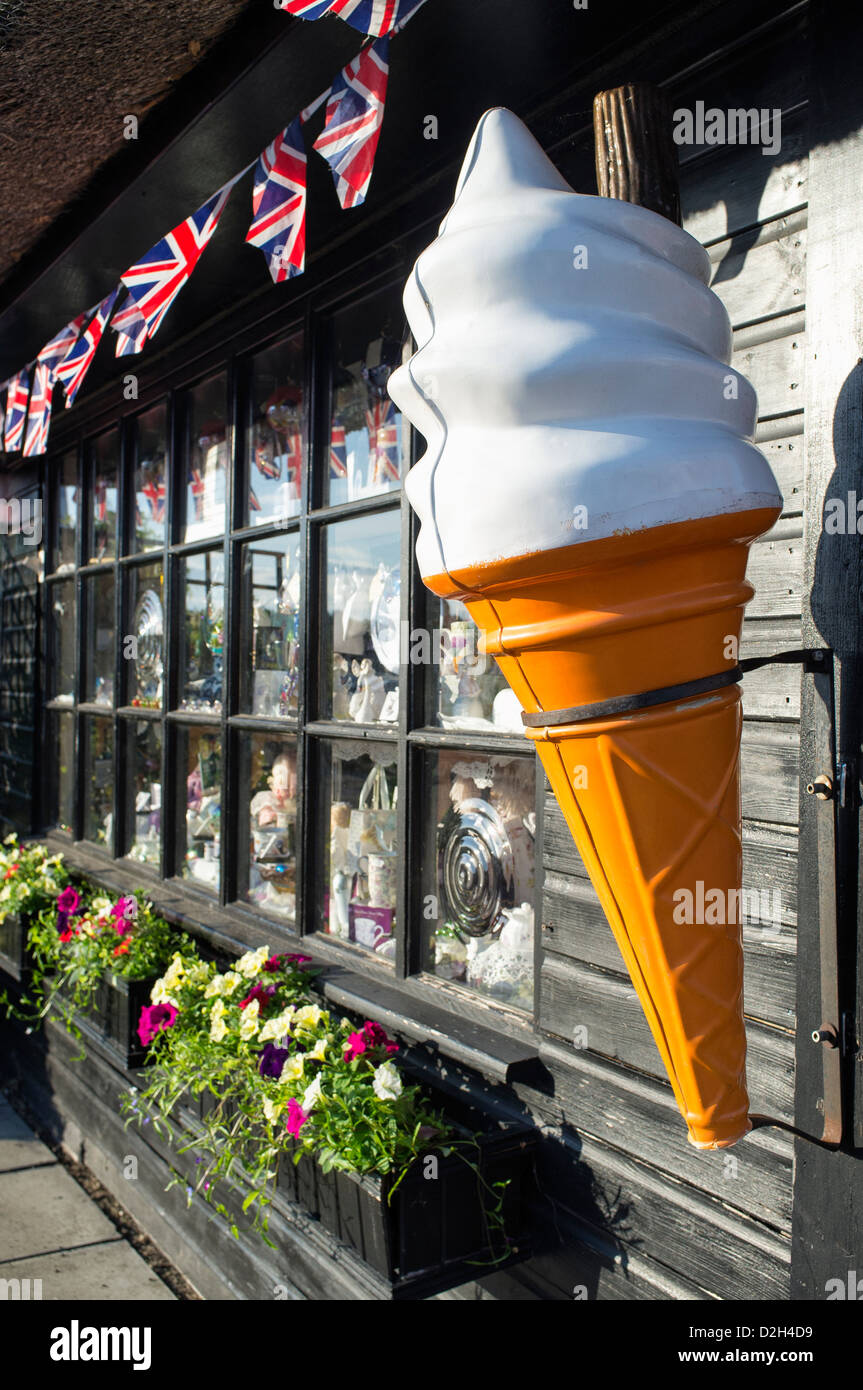 Giant Ice Cream Cone Outside Gift Shop in Horning Norfolk Broads UK