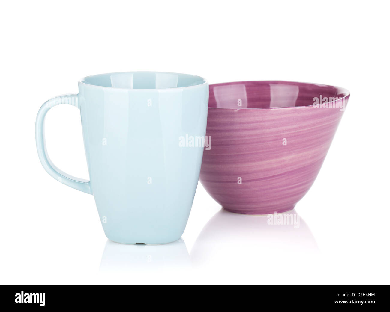 Colorful bowl and cup. Isolated on white background Stock Photo Alamy