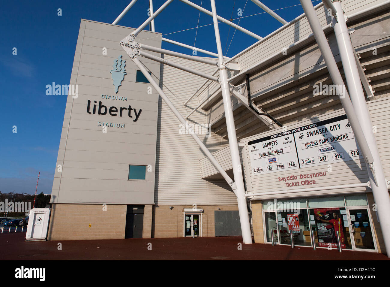 The ticket office at the Liberty Stadium, Swansea. Stock Photo