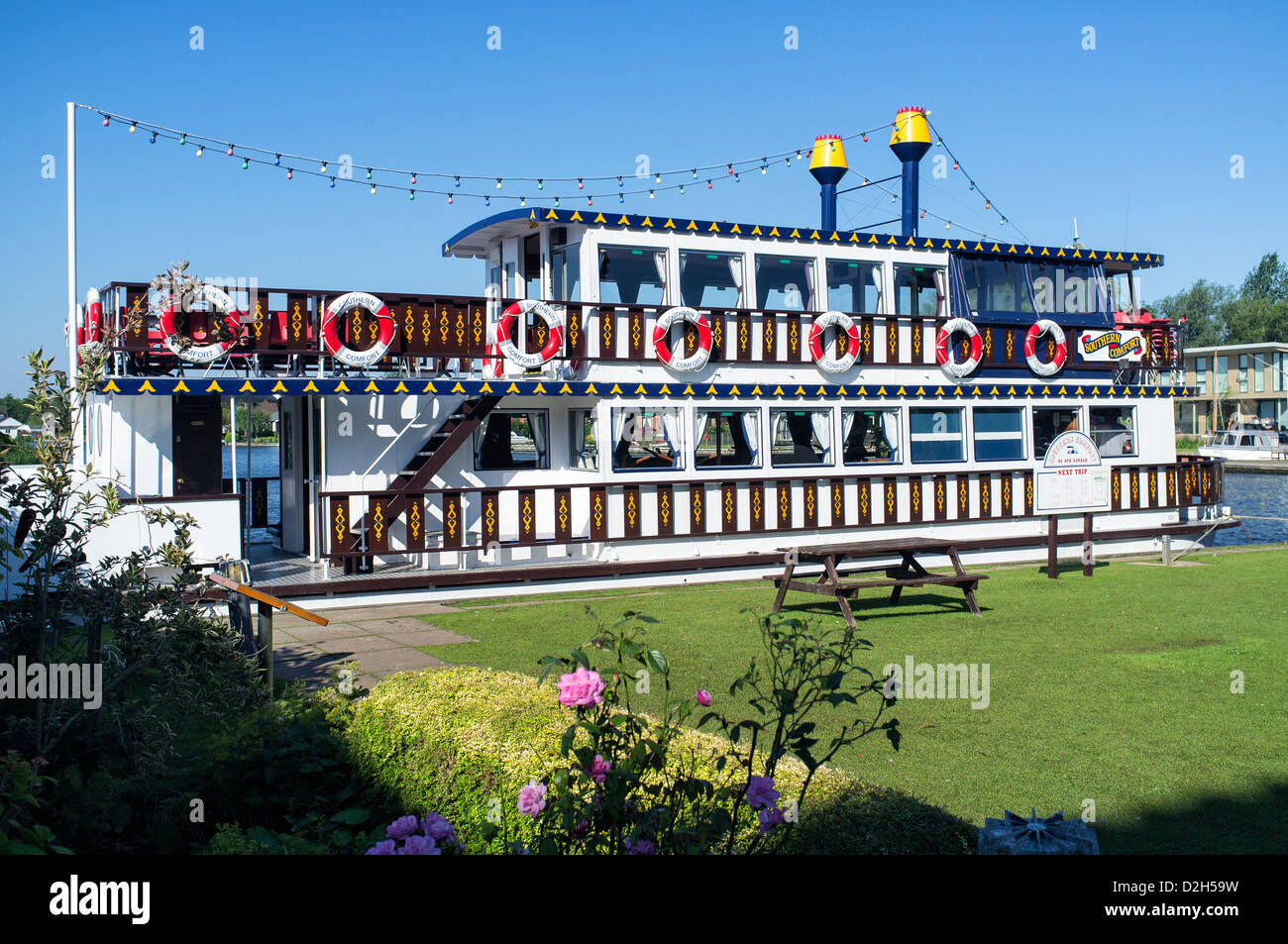 The Southern Comfort Mississippi Paddle Boat Moored At Horning On