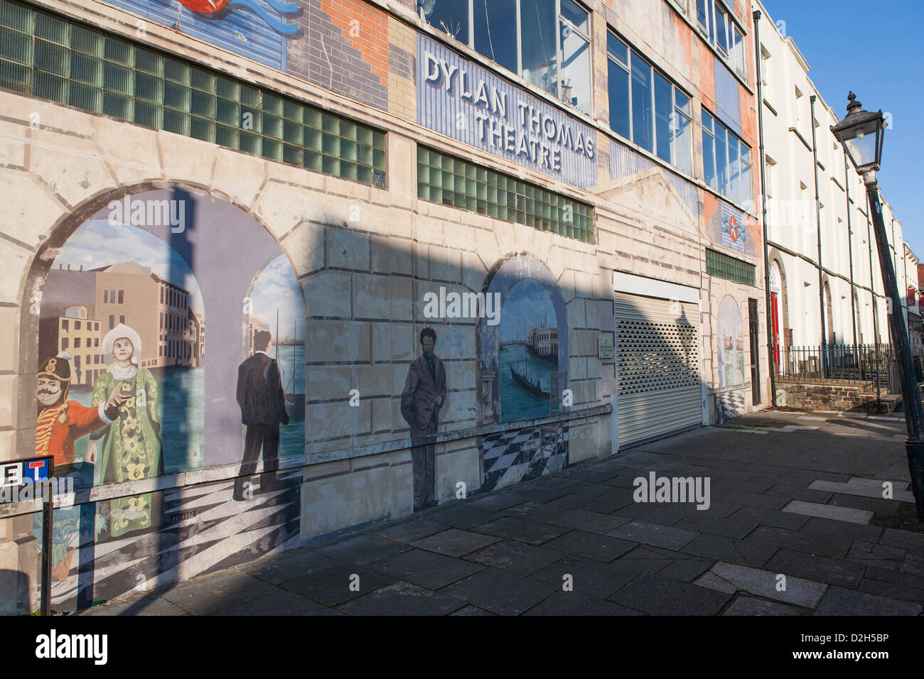 Swansea dylan thomas mural hi-res stock photography and images - Alamy