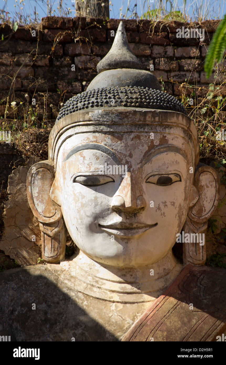 Buddah head Myanmar Stock Photo