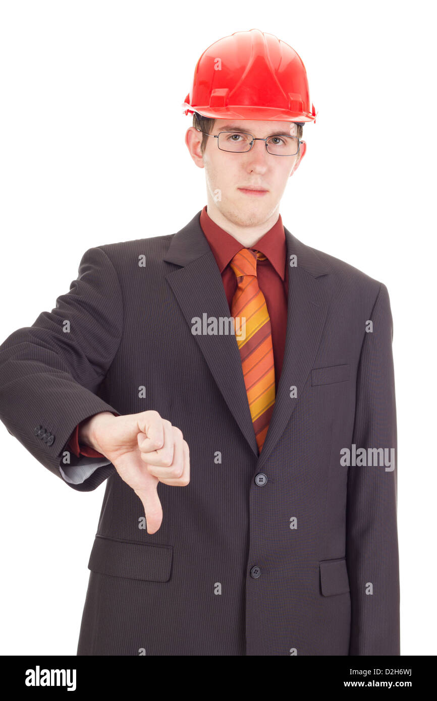 Young businessman with hard hat Stock Photo Alamy