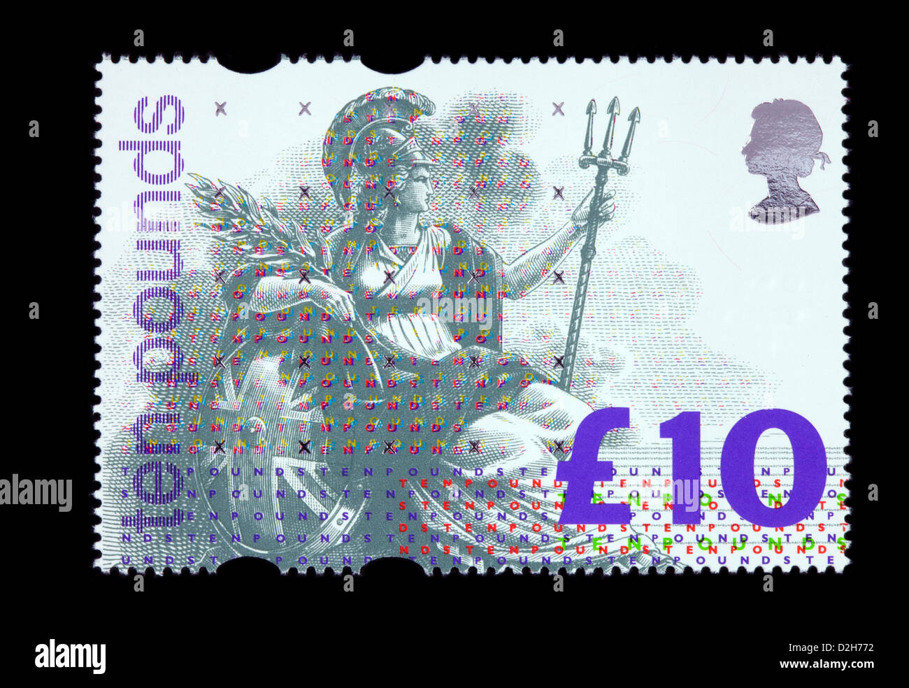 £10 high value british definitive stamp issued in 1993, ten pound UK