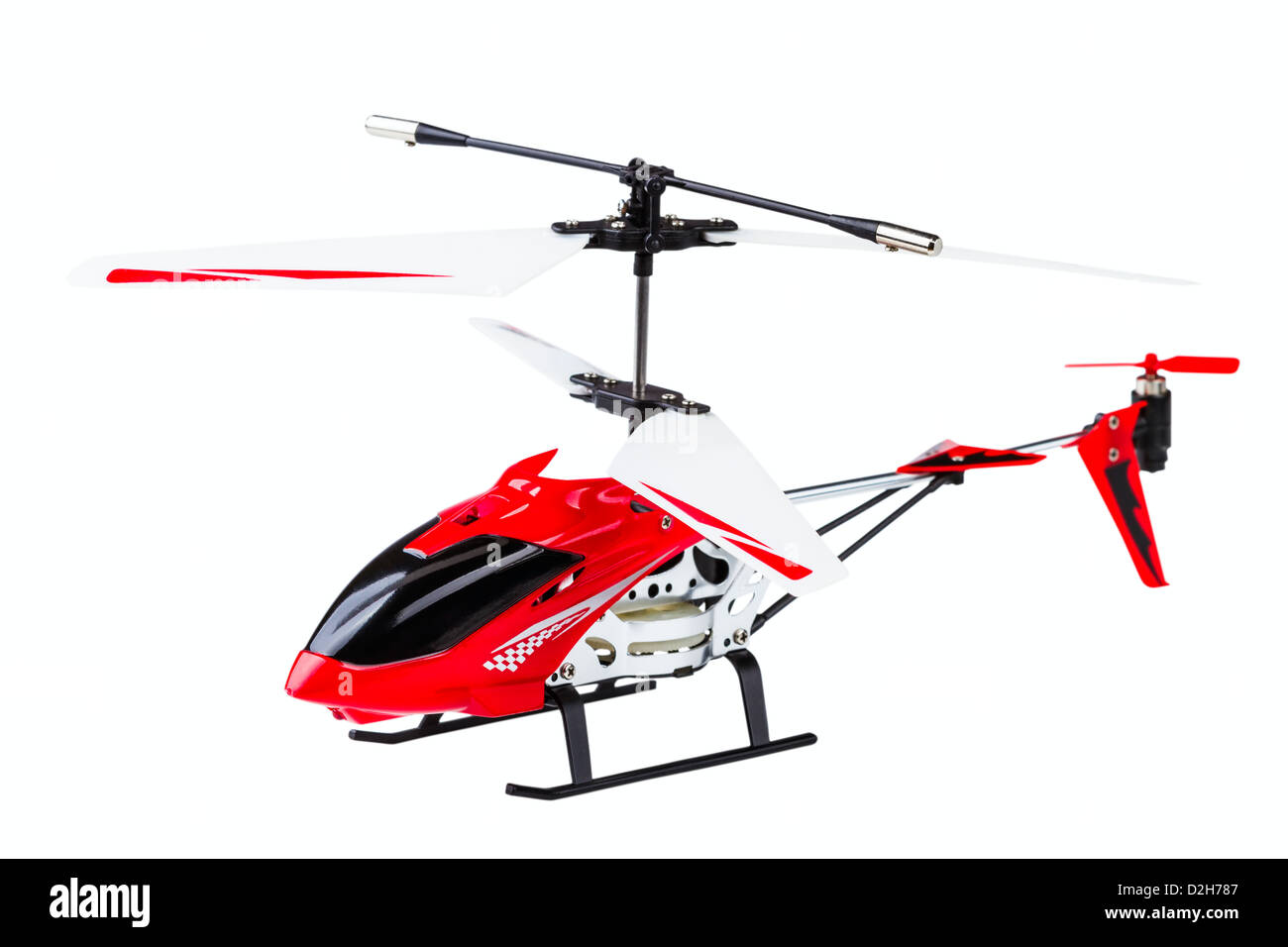 radiocontrolled model of the helicopter isolated on a white background