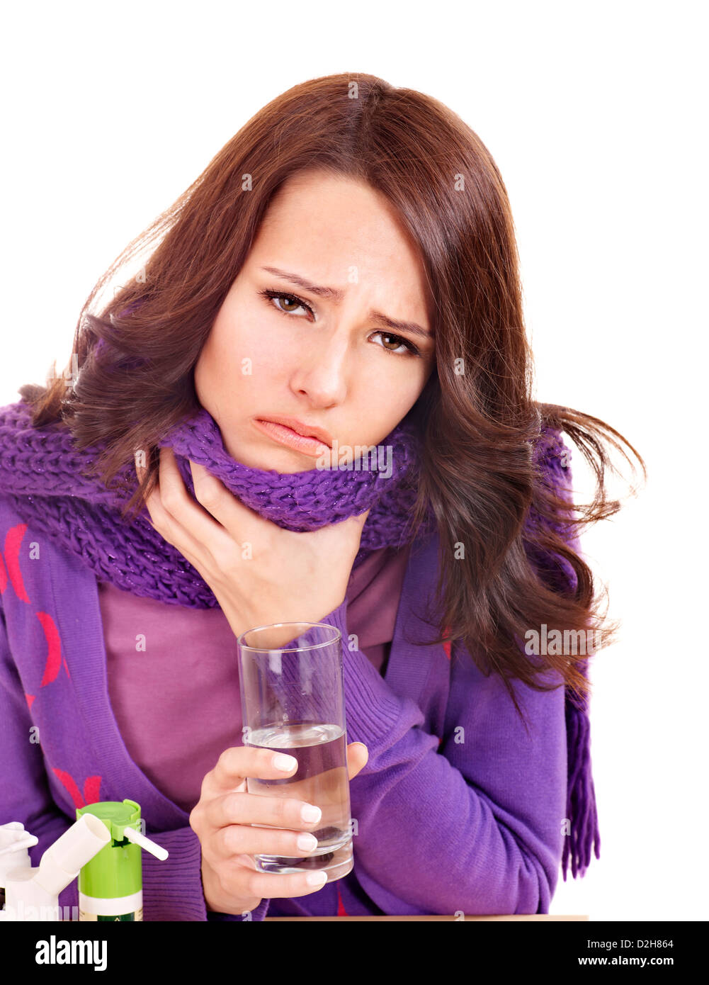 Woman with remedy Stock Photo - Alamy