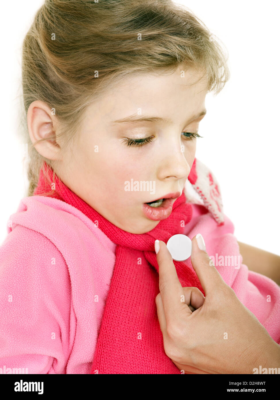 Sick child take medicine with doctor Stock Photo Alamy