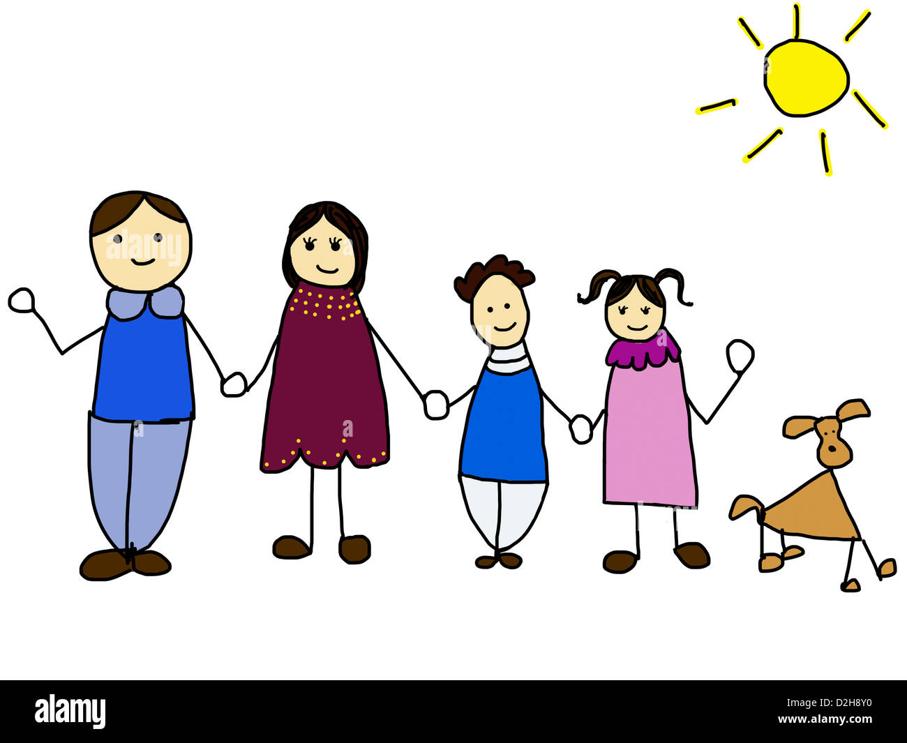 happy family holding hands and smiling Stock Photo - Alamy