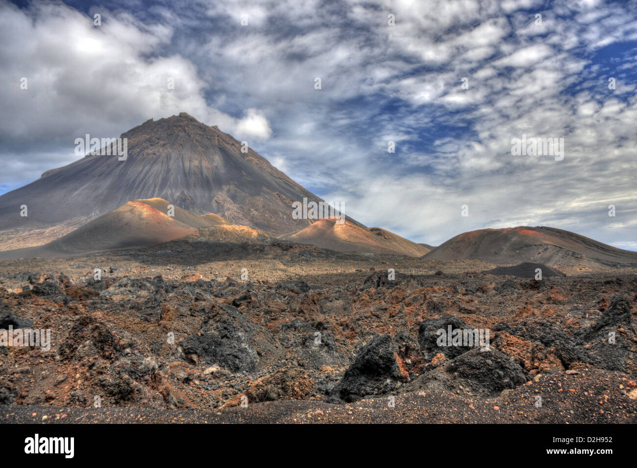 Pico do Fogo Volcano in Cha das Caldeiras on the island of Fogo, Cape