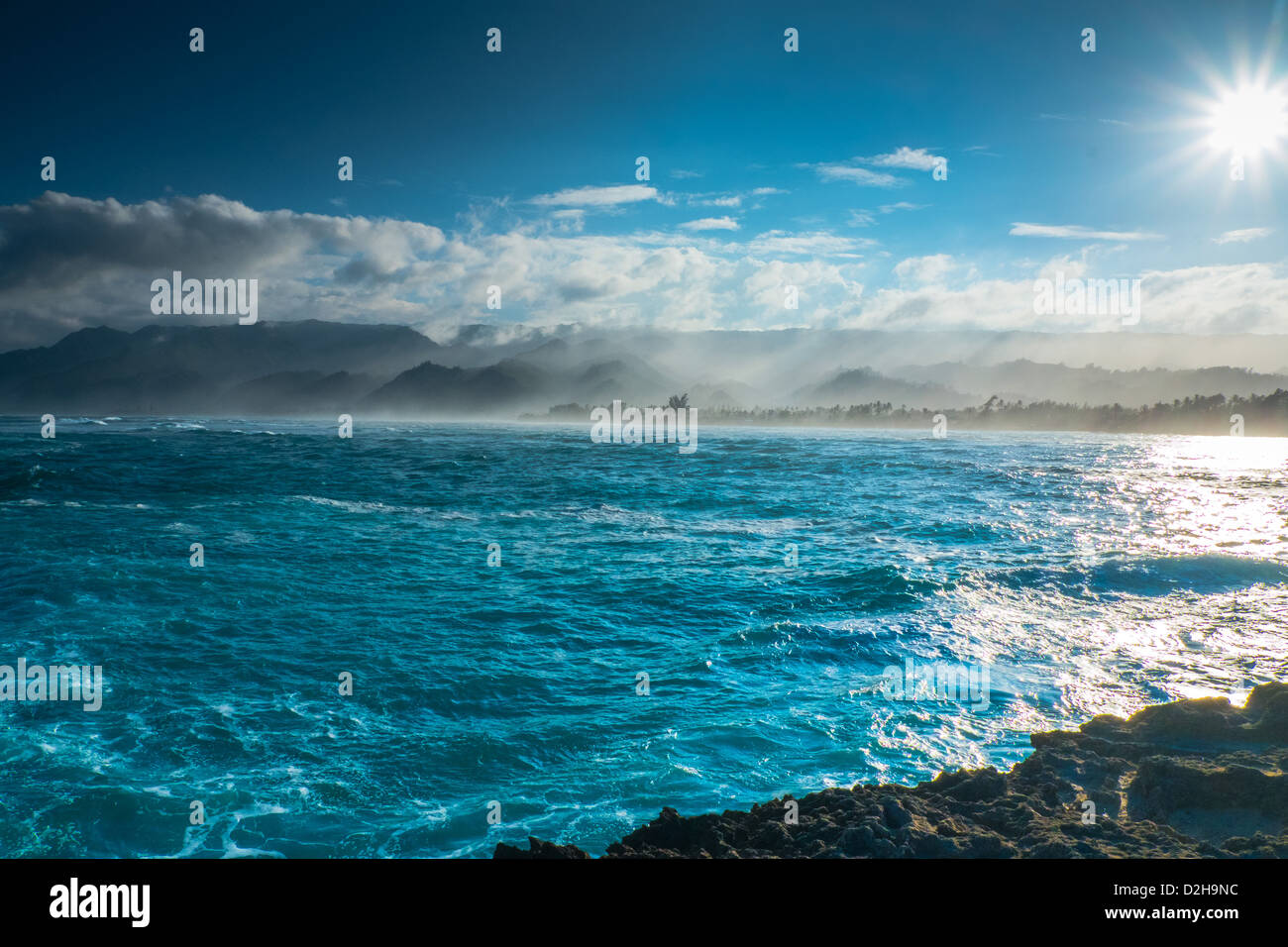 Laie Point State Wayside Sunset Stock Photo