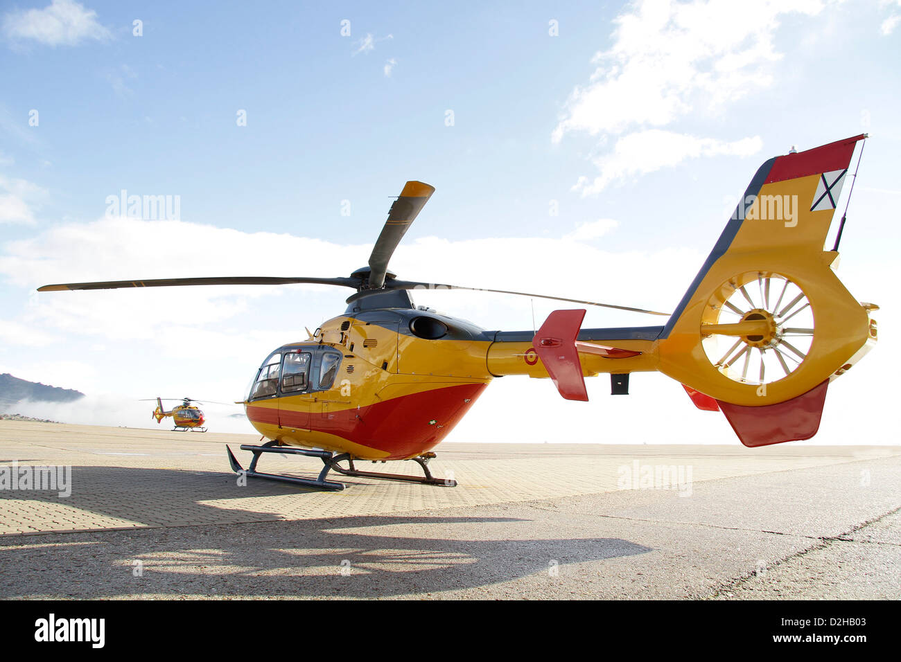 Helicopter rescue ready for emergencies Stock Photo
