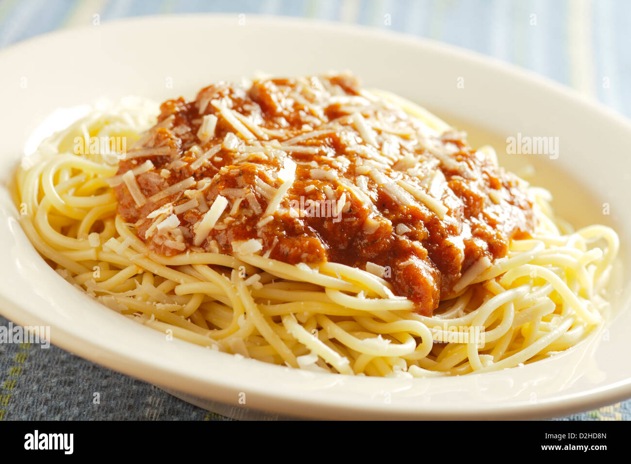 Spaghetti With Meat Sauce American Style Stock Photo
