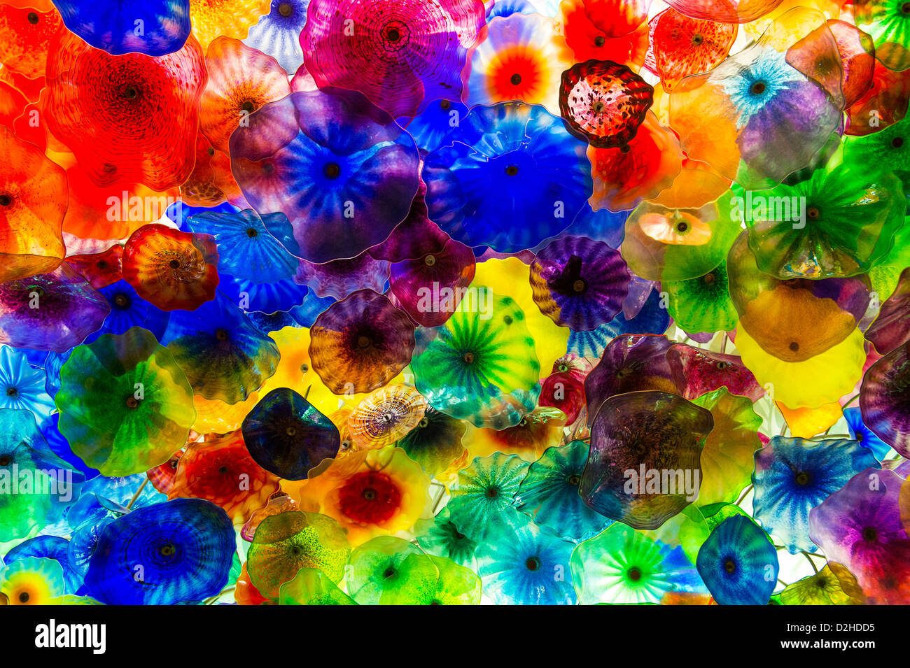 The Hand Blown Glass Flower Ceiling at the Bellagio Hotel in Las Vegas Stock Photo Alamy