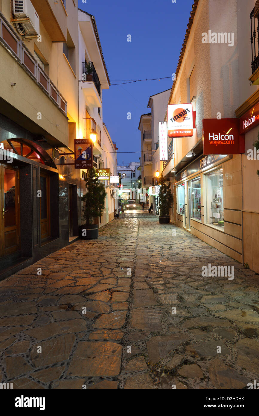 Street in the city of Estepona, Costa del Sol, Andalusia, Spain Stock Photo