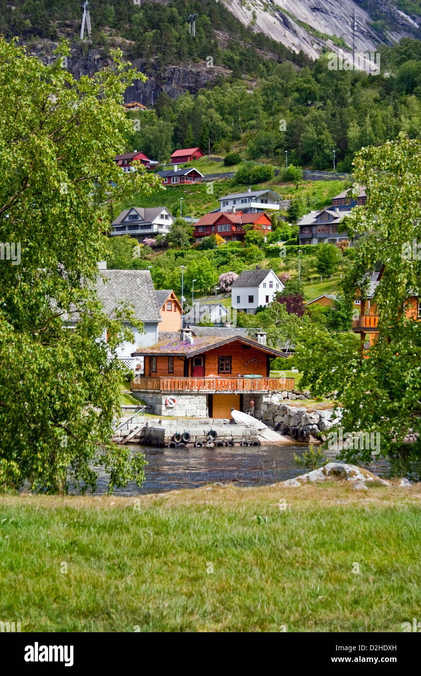 Traditional Norwegian homes in Eidfjord, Norway Stock Photo Alamy