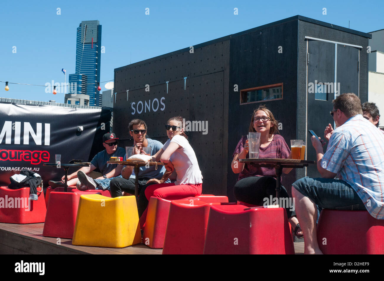 Rooftop Bar, Curtin House, Swanston Street, Melbourne, Australia Stock
