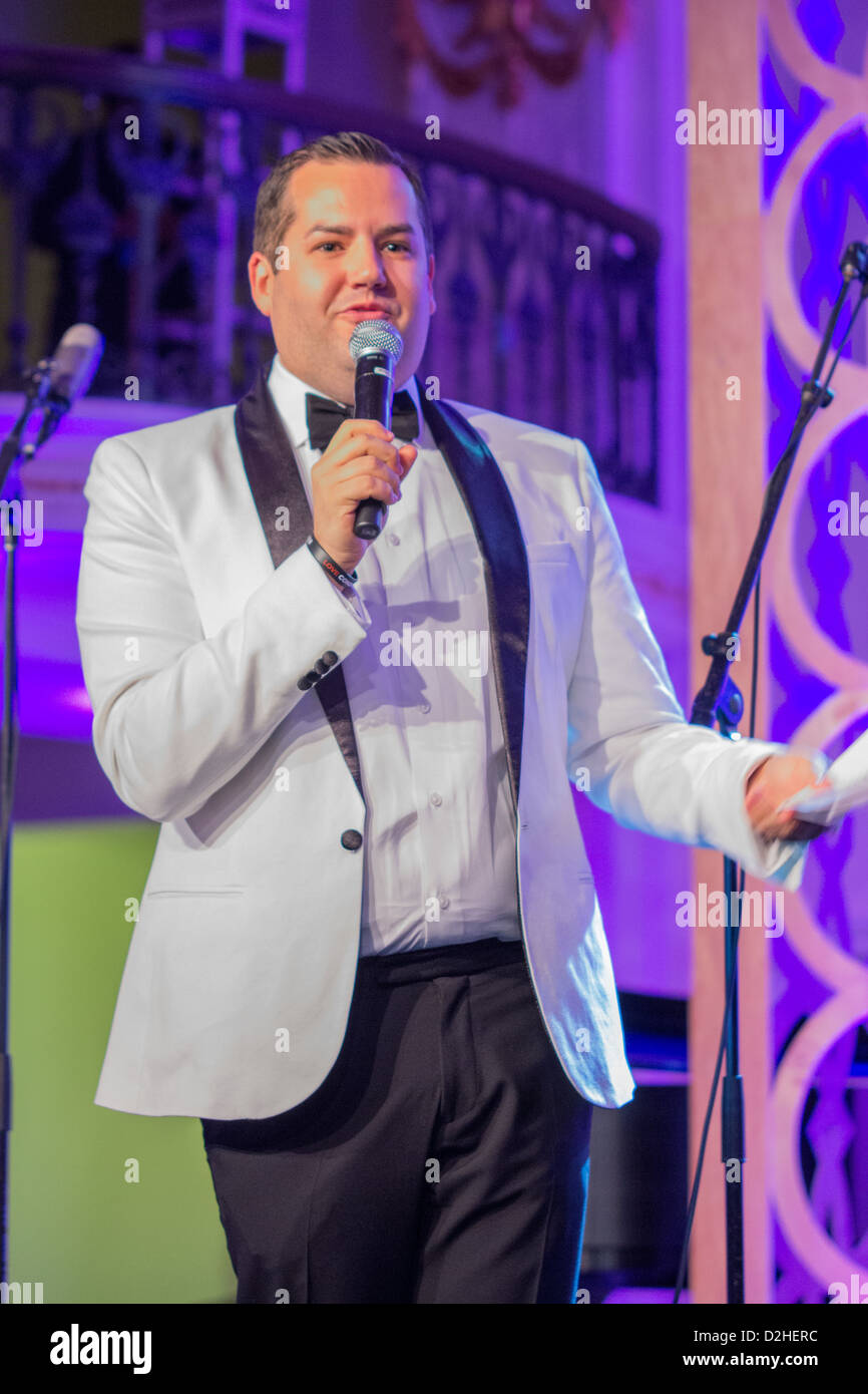 Masters of Ceremonies Ross Mathews Welcomes the guest at the Out for Equality Ball 2013 Stock Photo