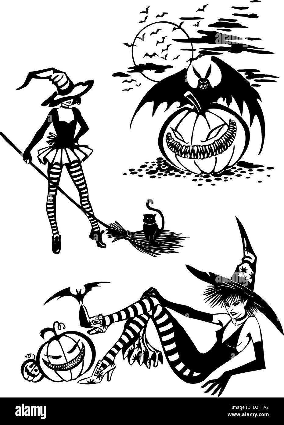 Happy Halloween set. Vinylready illustration Stock Photo Alamy