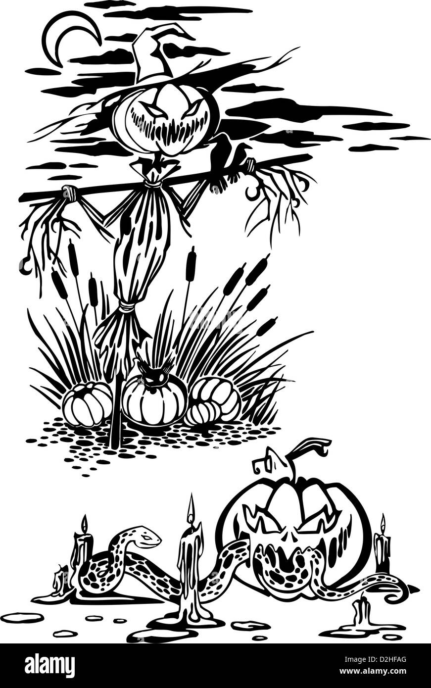 Happy Halloween - set. Vinyl-ready illustration Stock Photo - Alamy
