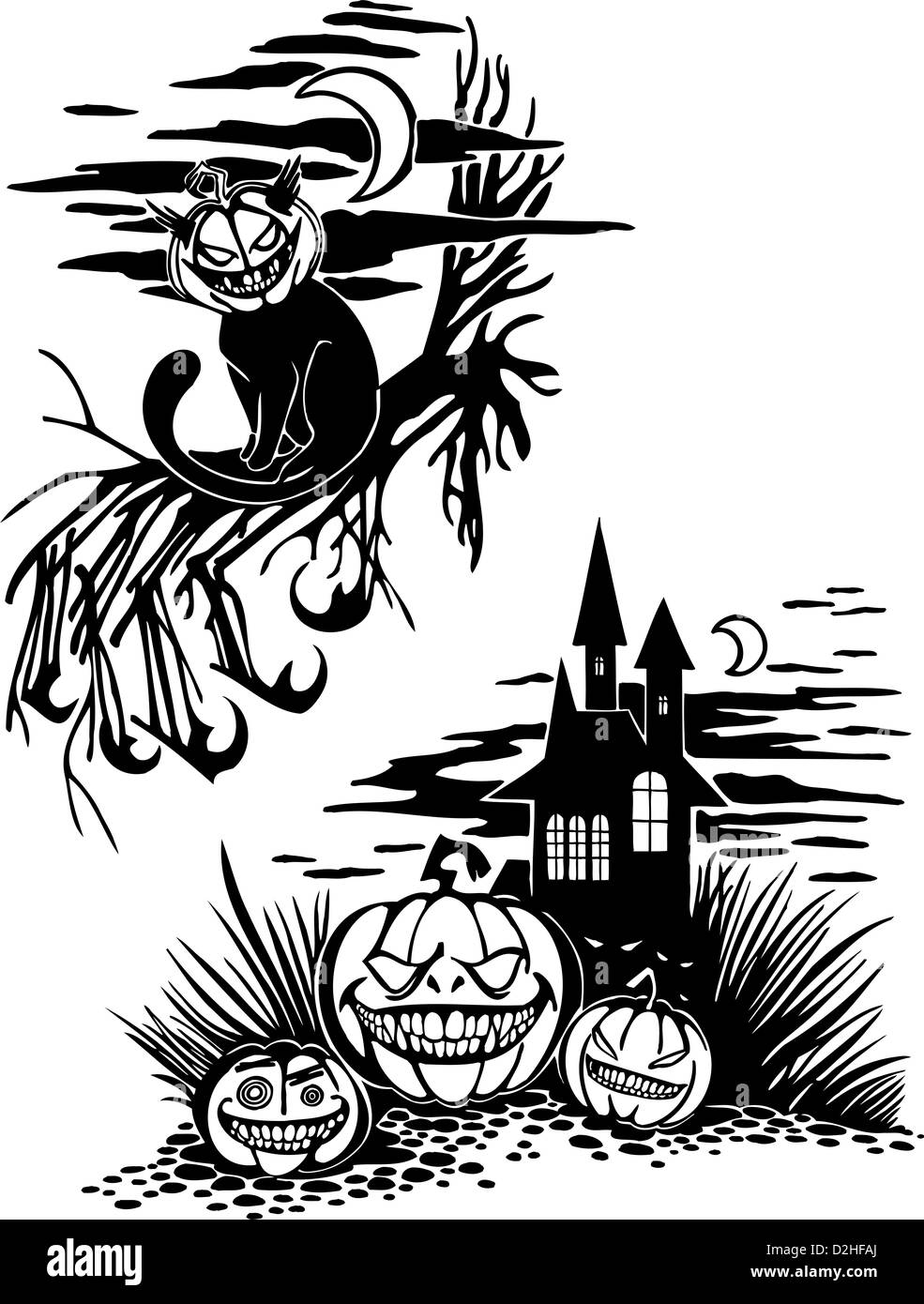 Happy Halloween set. Vinylready illustration Stock Photo Alamy