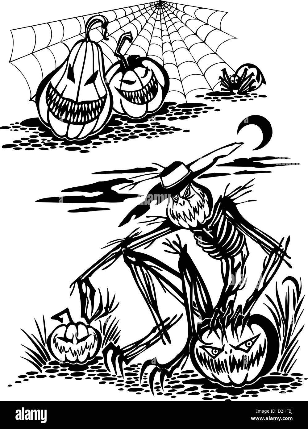 Happy Halloween - set. Vinyl-ready illustration Stock Photo - Alamy