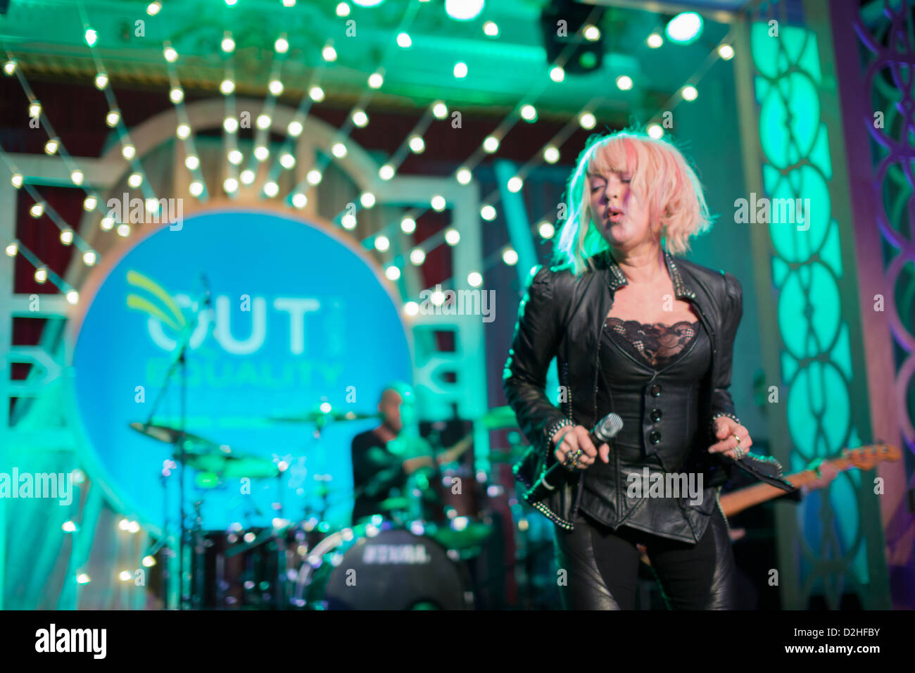 Monday, January 21st, 2013, Cindi Lauper performs her greatest hits at the Out for Equality Ball 2013. Stock Photo