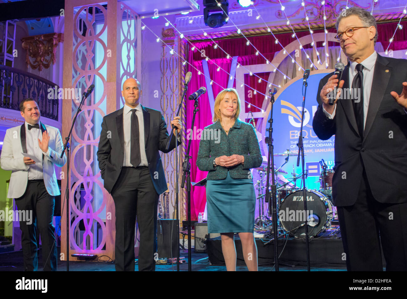 Senator Al Franken speaks to guests at the Out for Equality Ball 2013. Stock Photo