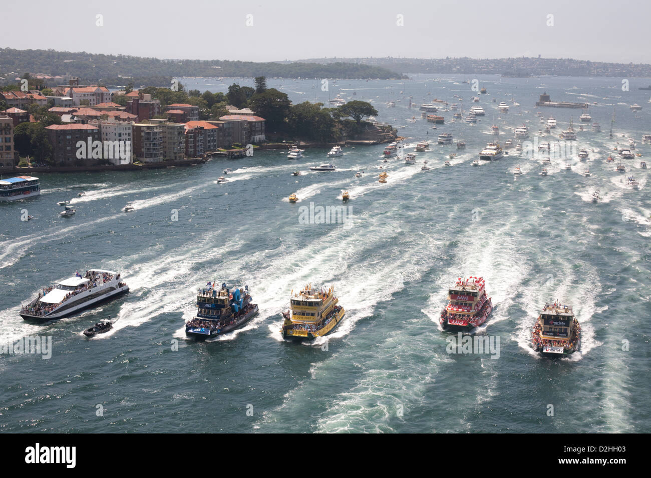 Sydney Harbour Ferry  - Ferrython race held every Australia Day Sydney Harbour Australia Stock Photo