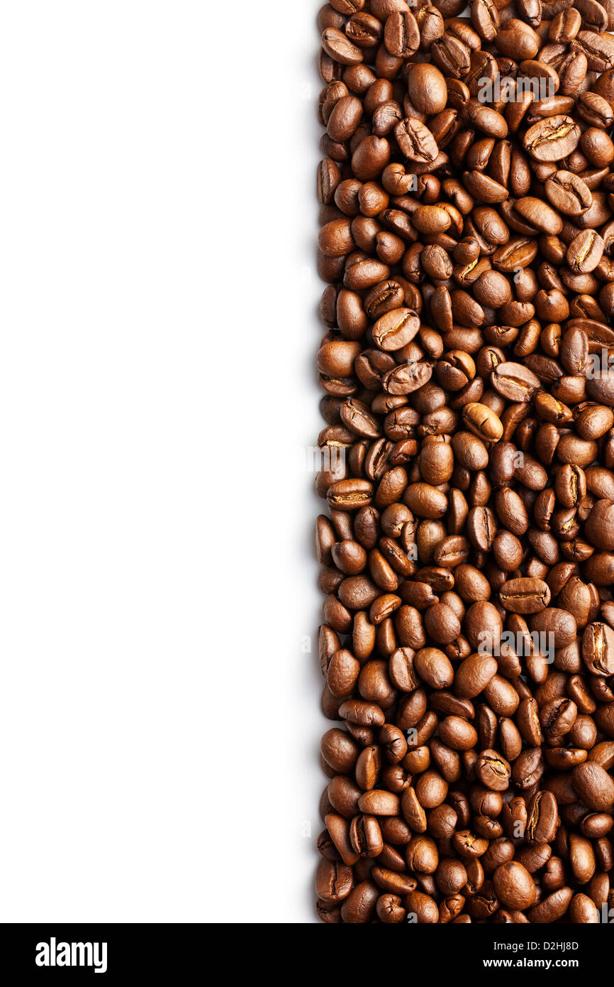 coffee beans pattern with white space Stock Photo