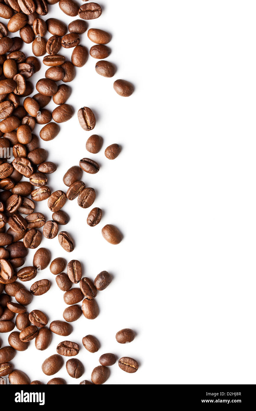 coffee beans pattern with white space Stock Photo