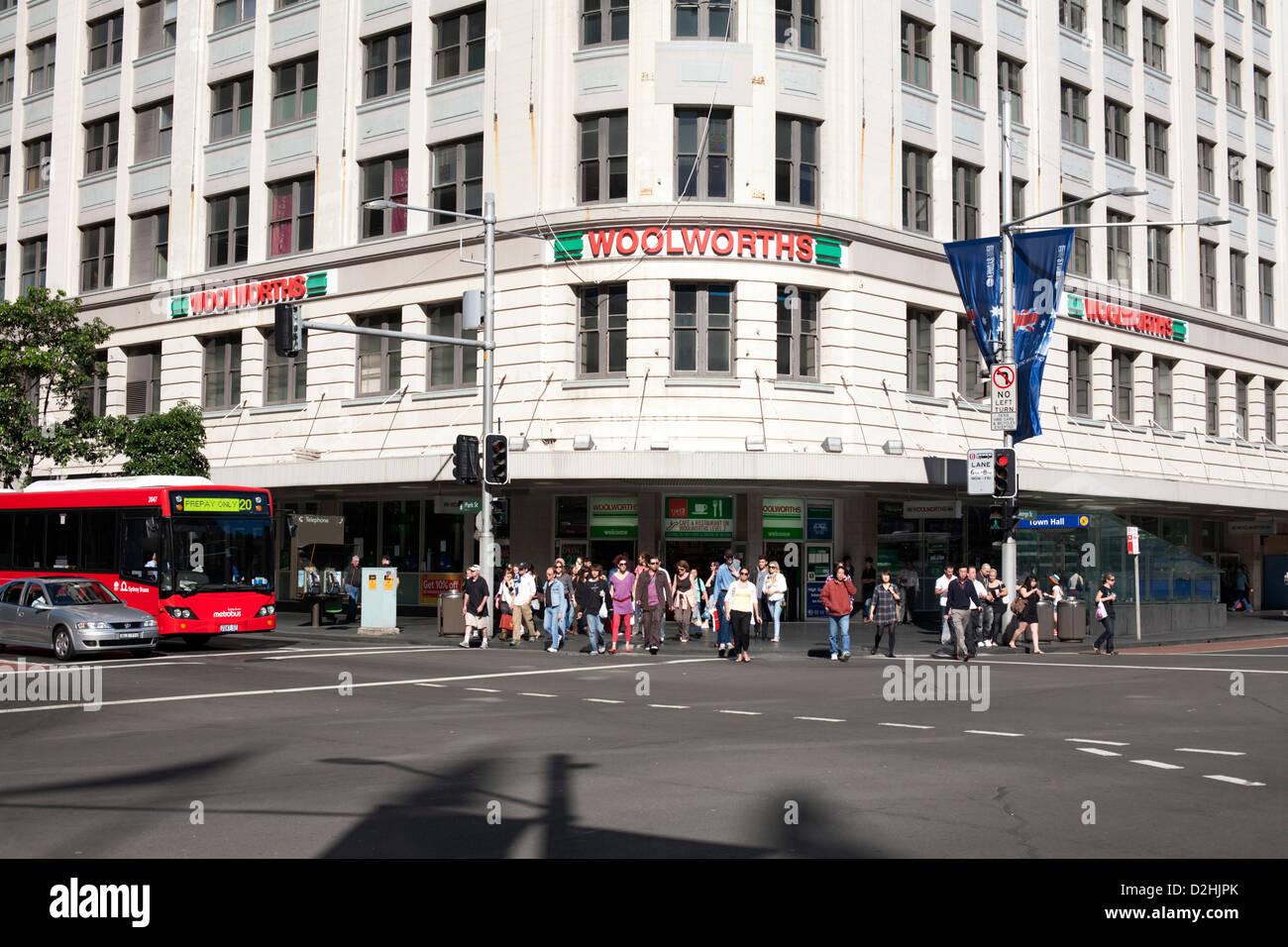 The Art Deco Woolworths Building on the corner of George and Park Street Sydney Australia Stock Photo