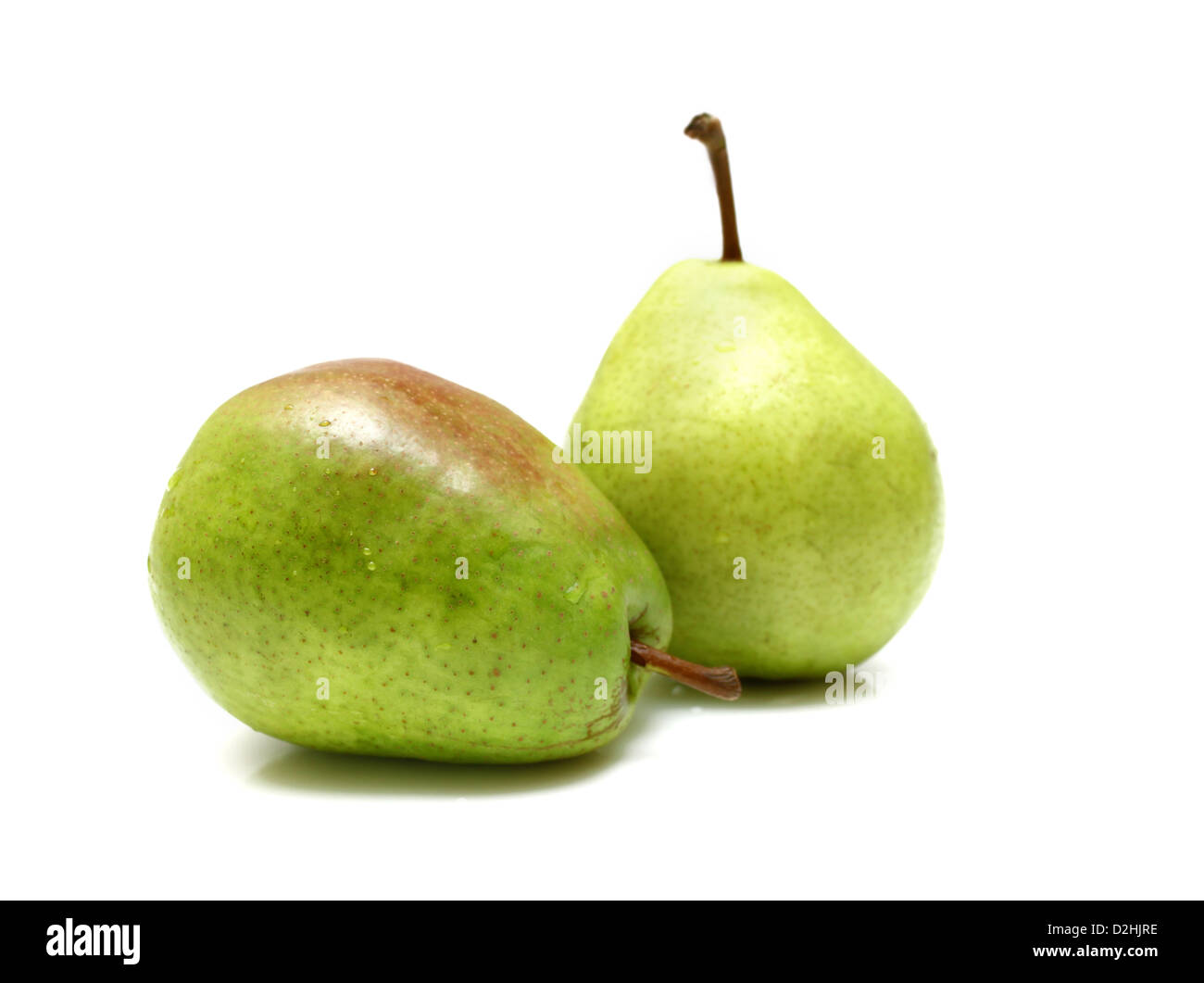 Green pears isolated on white background Stock Photo
