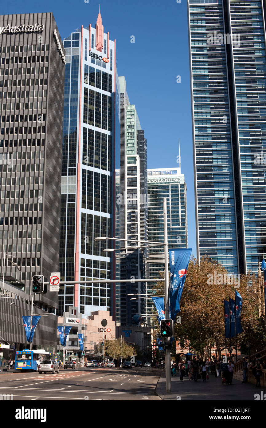 Commercial Office Buildings on George Street Sydney Australia Stock Photo