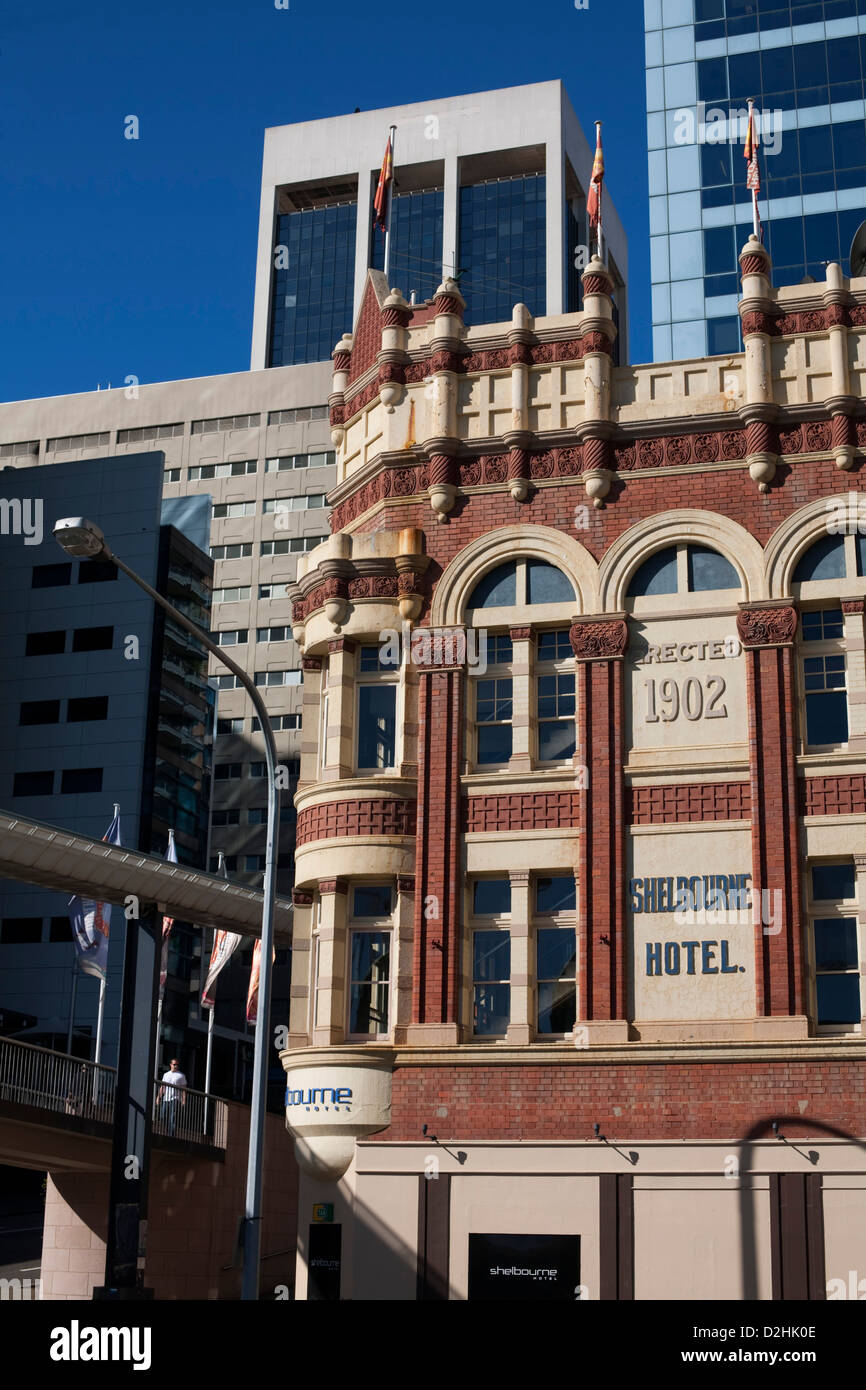 Elaborate example of commercial Federation architecture on city hotel Sydney Australia Stock Photo