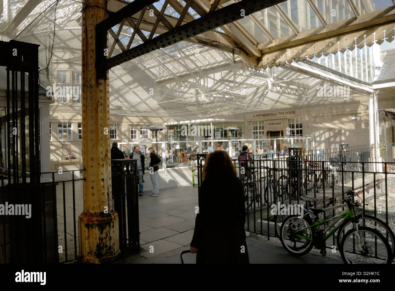 Aberystwyth Railway Station, partially converted to a Wetherspoons Public House, Wales. Stock Photo