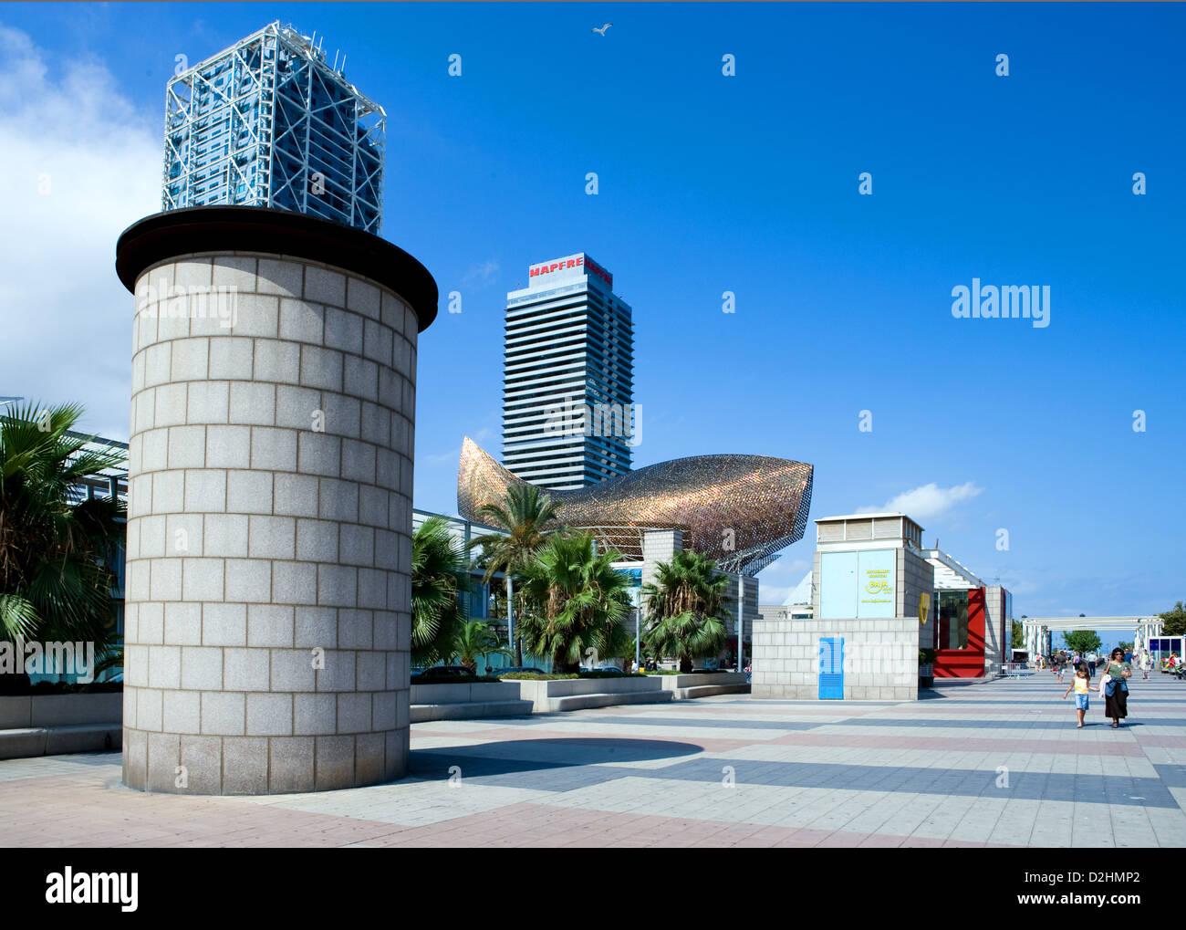 Spain, Barcelona, contemporary architectures in the Olympic Village. Stock Photo