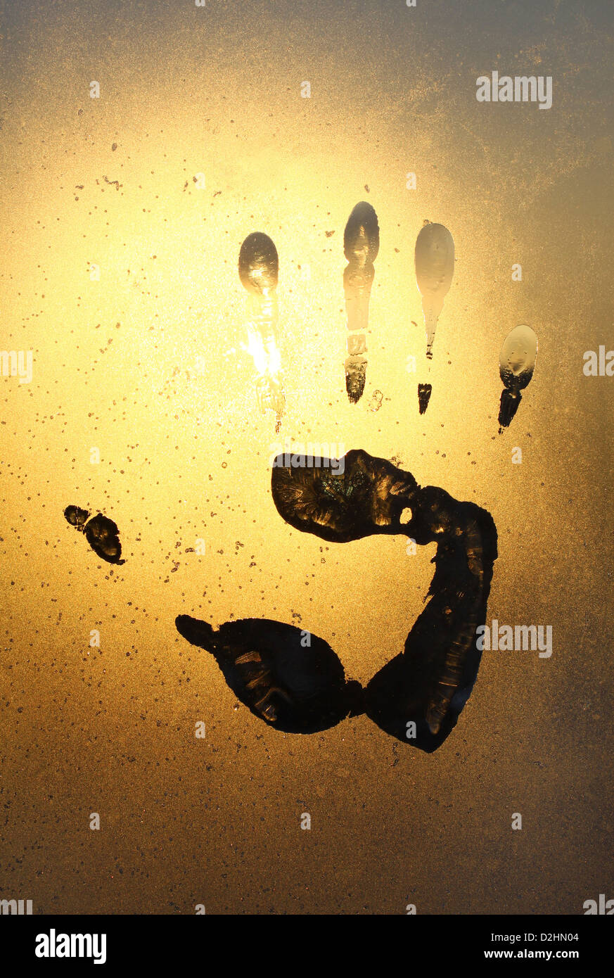 Handprint on glass hires stock photography and images Alamy