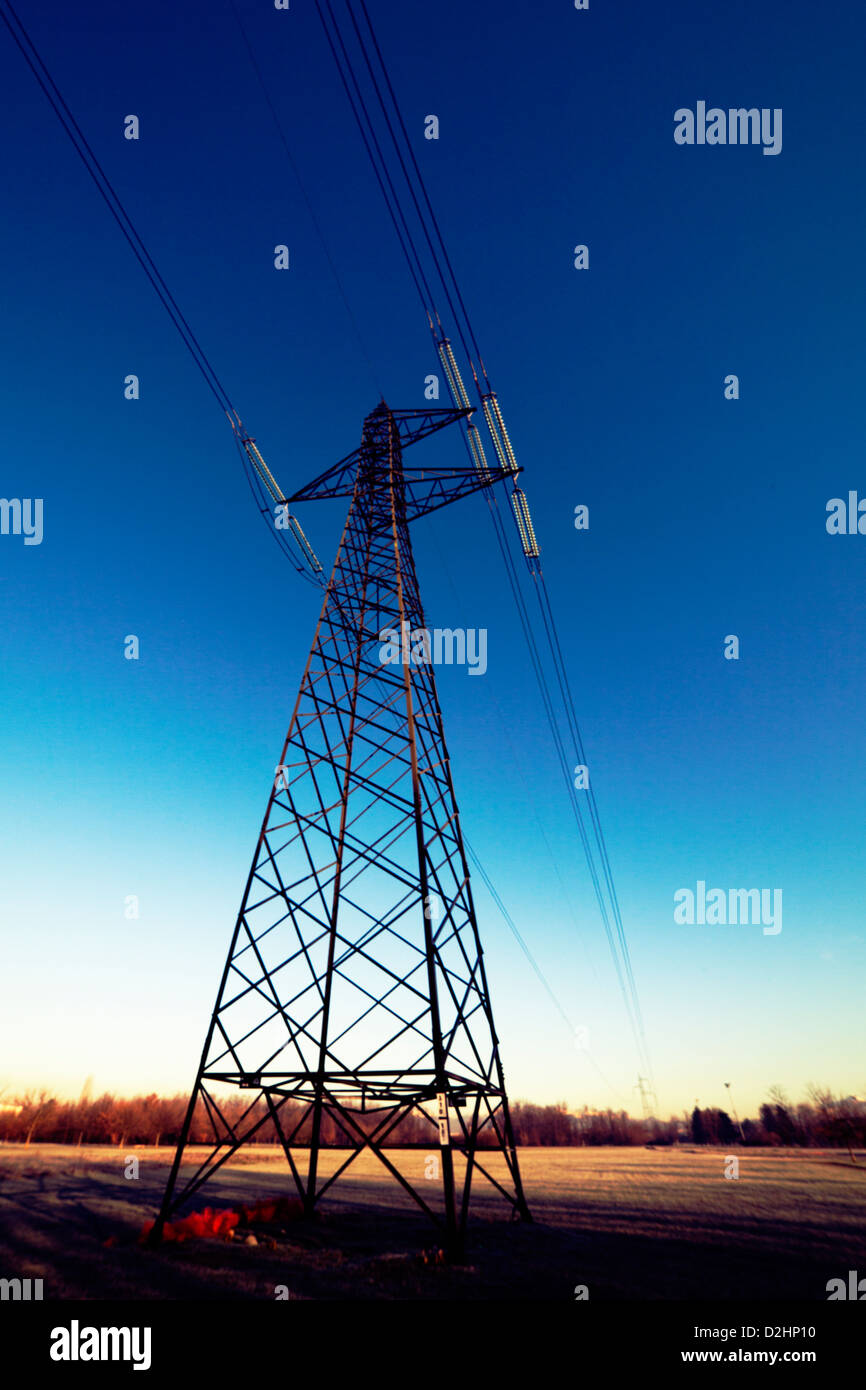 Energy power tower Stock Photo