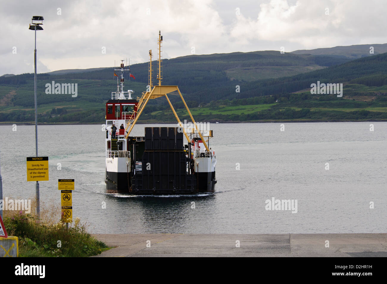 The Fishnish to Lochaline Ferry departing from Fishnish on the Isle of Mull, Scotland Stock The Fishnish to Lochaline Ferry departing from Fishnish on the Isle of Mull, Scotland Stock