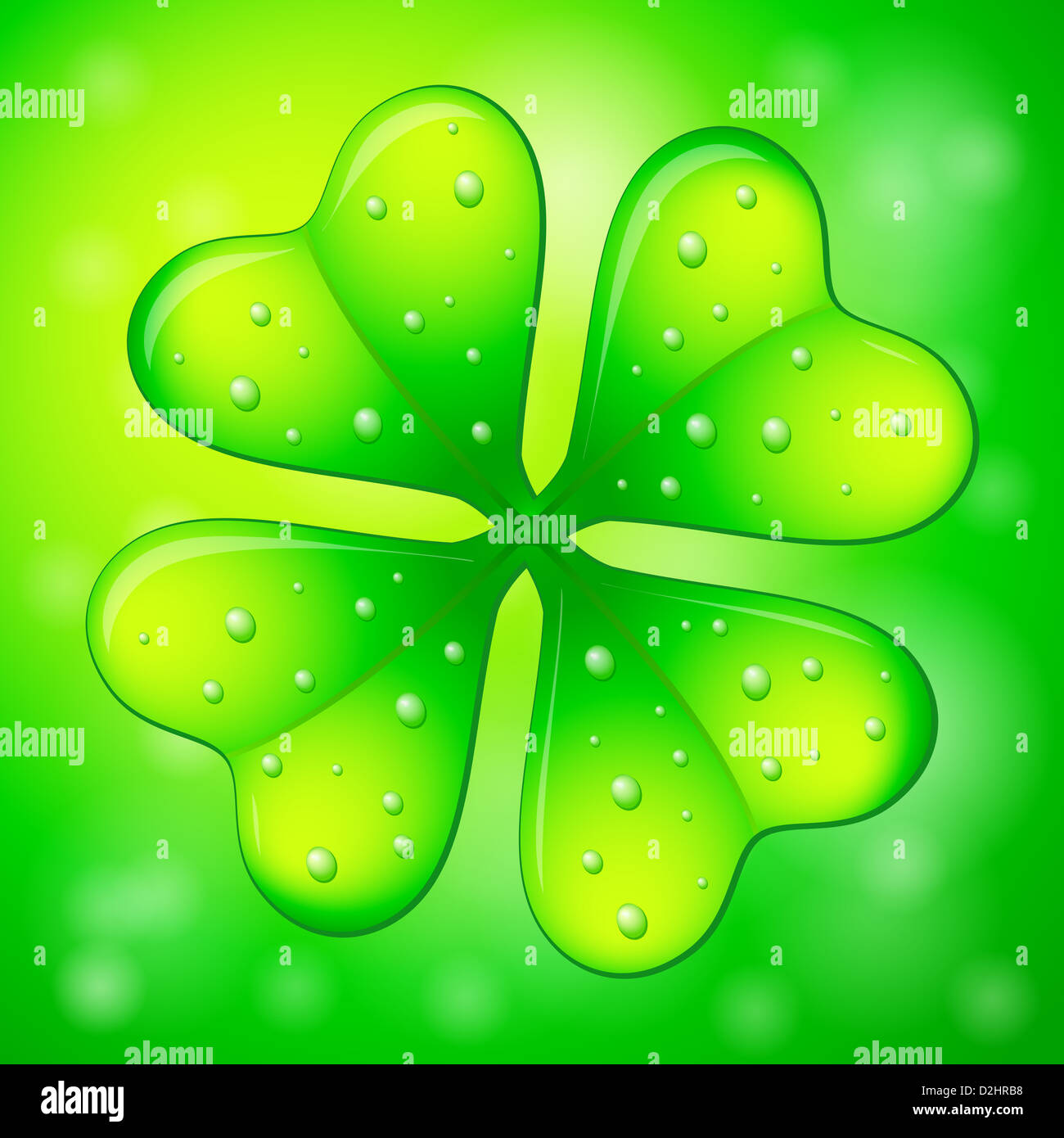 Green four leafs clover on a abstract background Stock Photo - Alamy