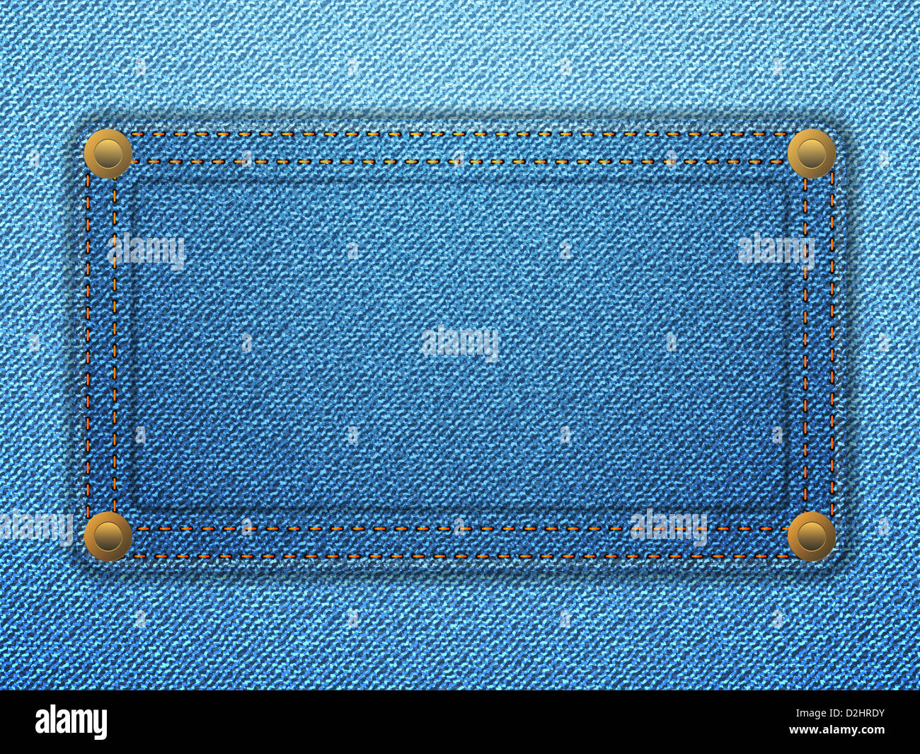 Blue denim background with label. Vector illustration Stock Photo - Alamy