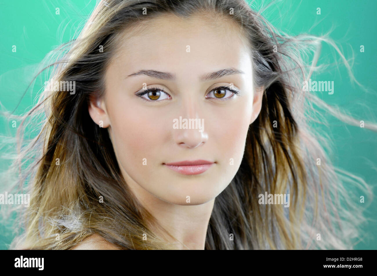 Pretty Woman with long hair Stock Photo - Alamy