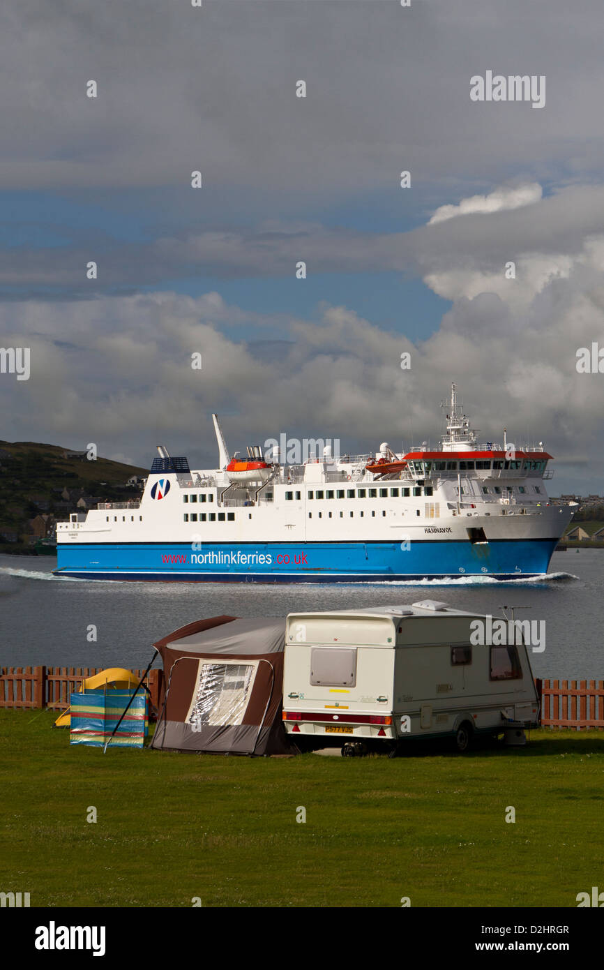 Camping and caravanning in Stromness Stock Photo