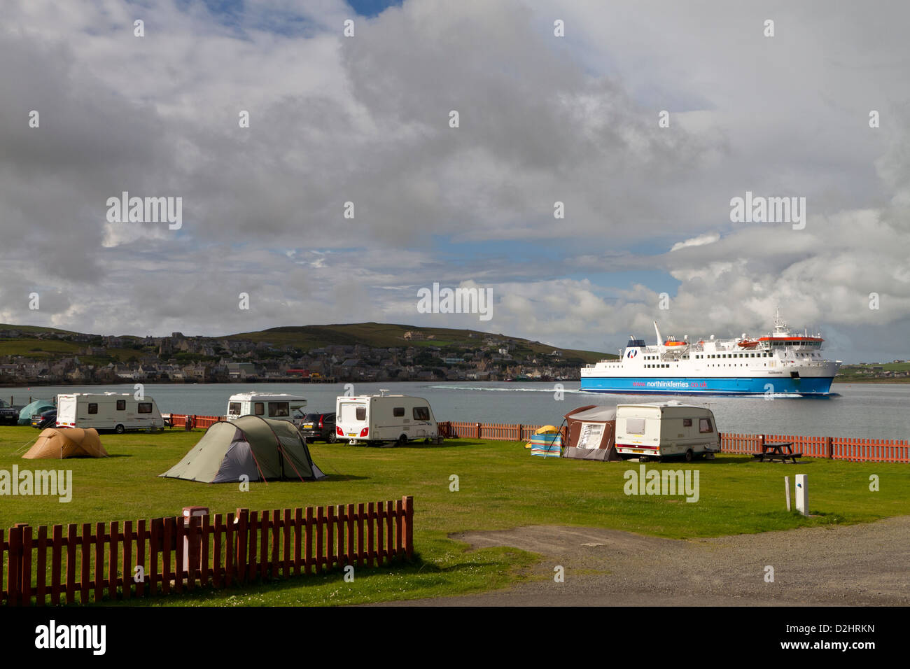 Camping and caravanning in Orkney Stock Photo