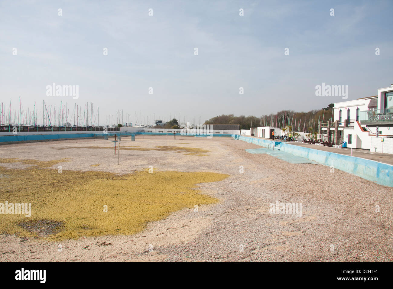 Drained Sea water Baths Stock Photo
