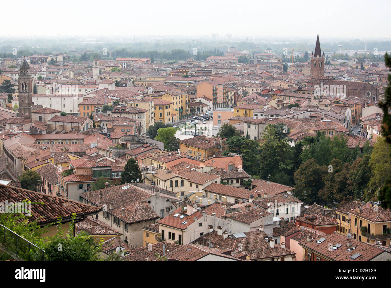 Panoramic view the old city Verona, Italy Stock Photo