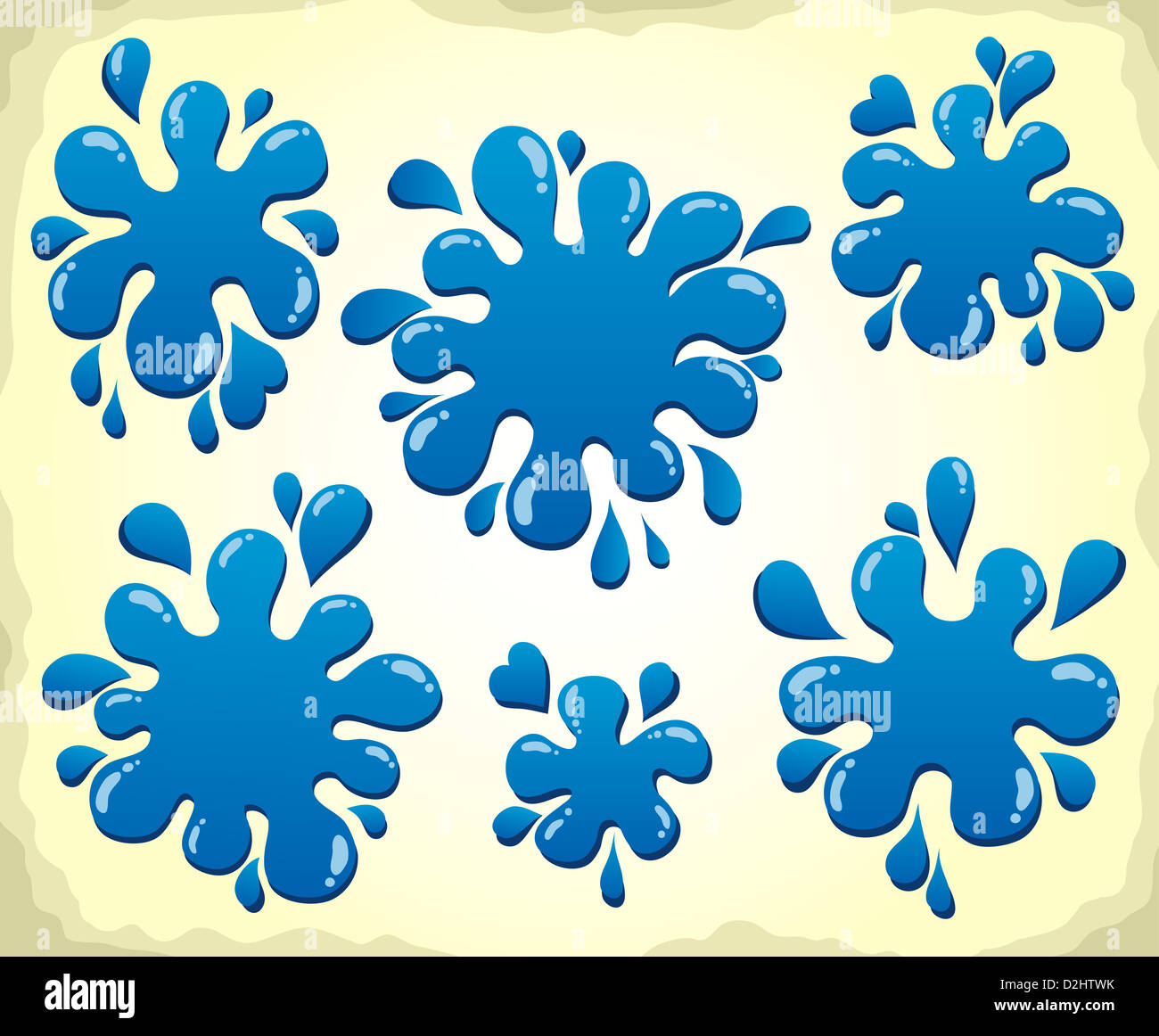 Various blue ink blots 1 - picture illustration Stock Photo - Alamy