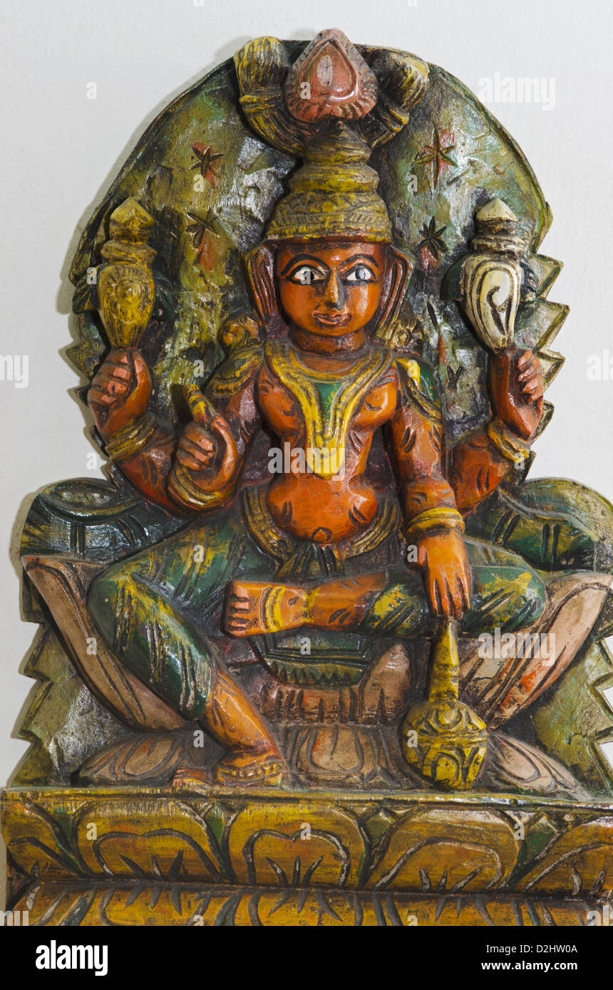 Wooden idol of Hindu Goddess, Delhi, India Stock Photo Alamy
