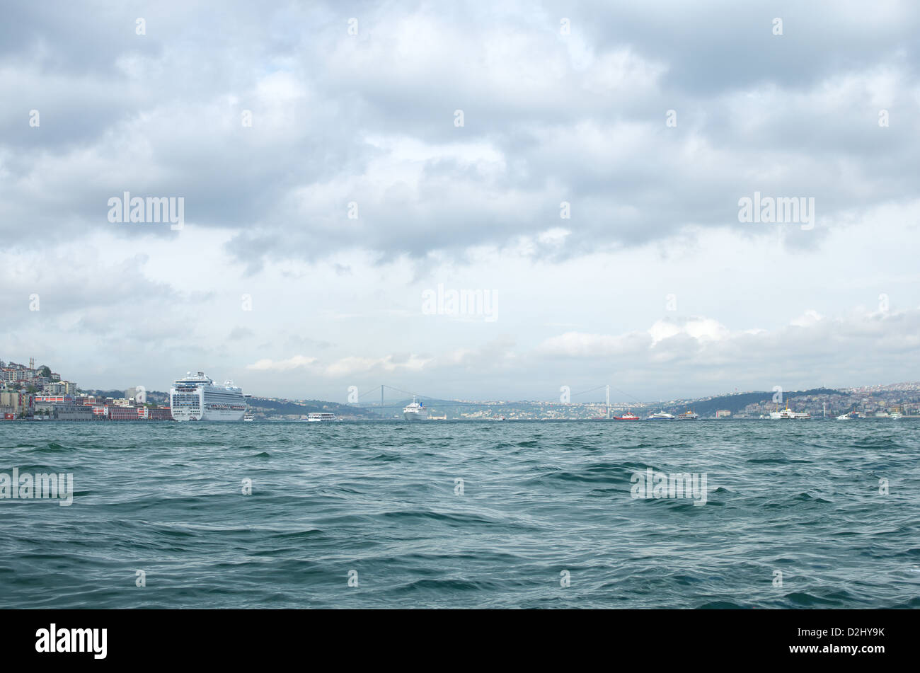 View to the Bosphorus strait at early morning Stock Photo