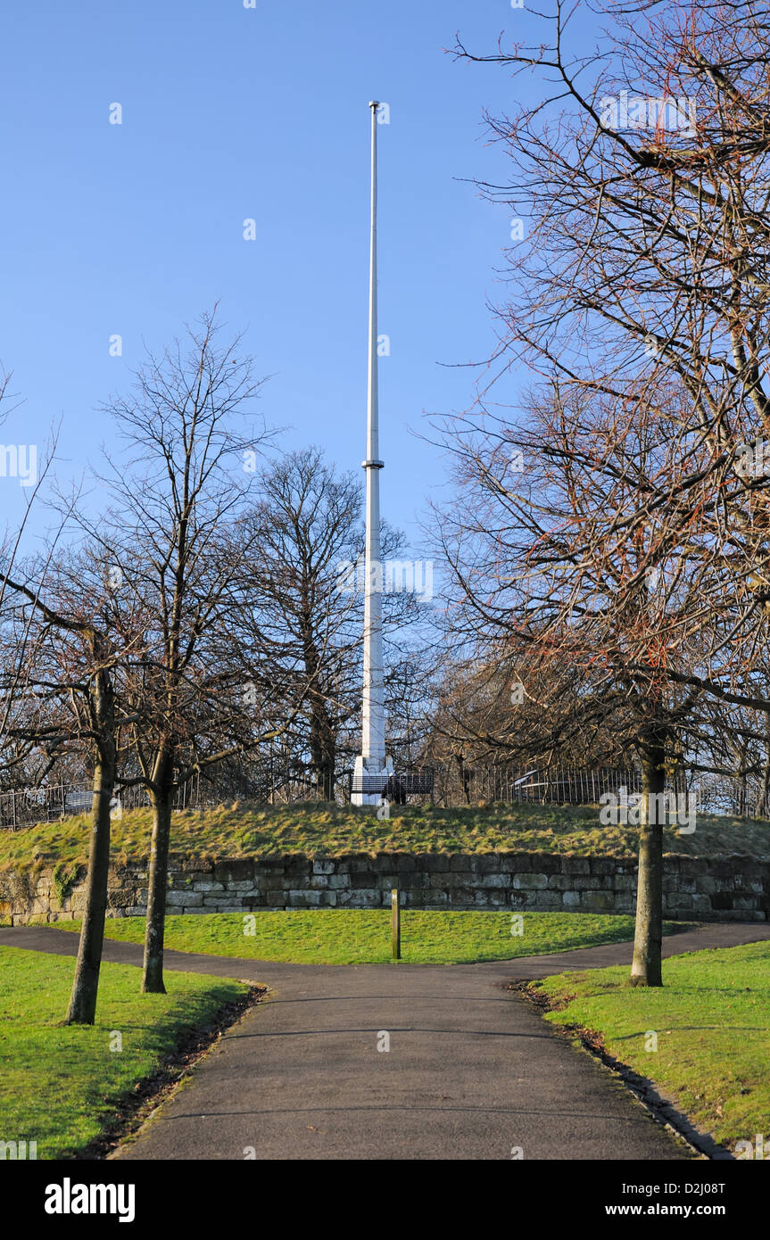 Queen's Park flag pole, in Glasgow's south side. Stock Photo